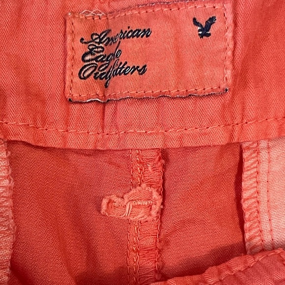 Set Of 2 American Eagle Outfitters Cotton  Shorts Sz 0/ 00 Blue/ Coral - Picture 2 of 9
